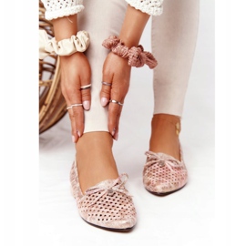 Mocassini traforati su tacchi dorati Vinceza 21-10602 Multicolor beige rosa d'oro 2