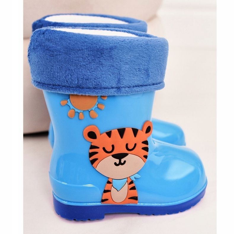 Galosce isolanti blu per bambini con tigre 1