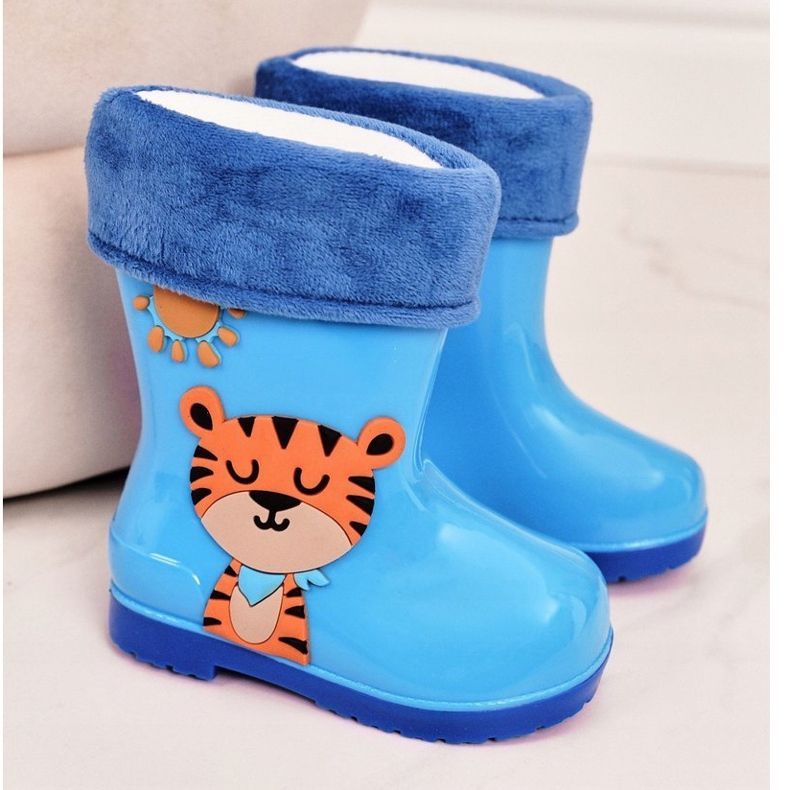 Galosce isolanti blu per bambini con tigre 2
