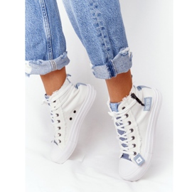 Sneakers alte da donna Big Star HH274160 Bianco blu 1