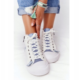 Sneakers alte da donna Big Star HH274160 Bianco blu 2