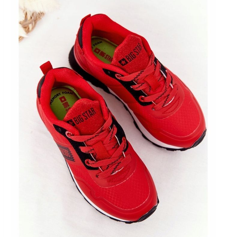 Scarpe sportive per bambini Memory Foam Big Star HH374173 Rosse rosso 2