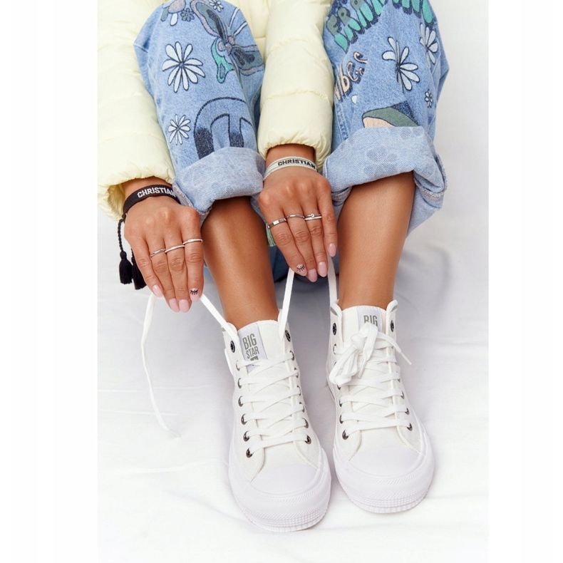 Sneakers Alte da Donna Big Star HH274149 Bianche bianca 1