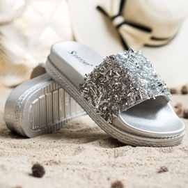 Seastar Pantofole di cristallo alla moda grigio 1