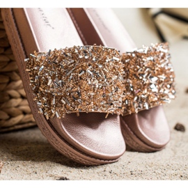 Seastar Pantofole di cristallo alla moda d'oro 2