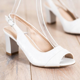SHELOVET Sandali eleganti con tacco alto bianca 1
