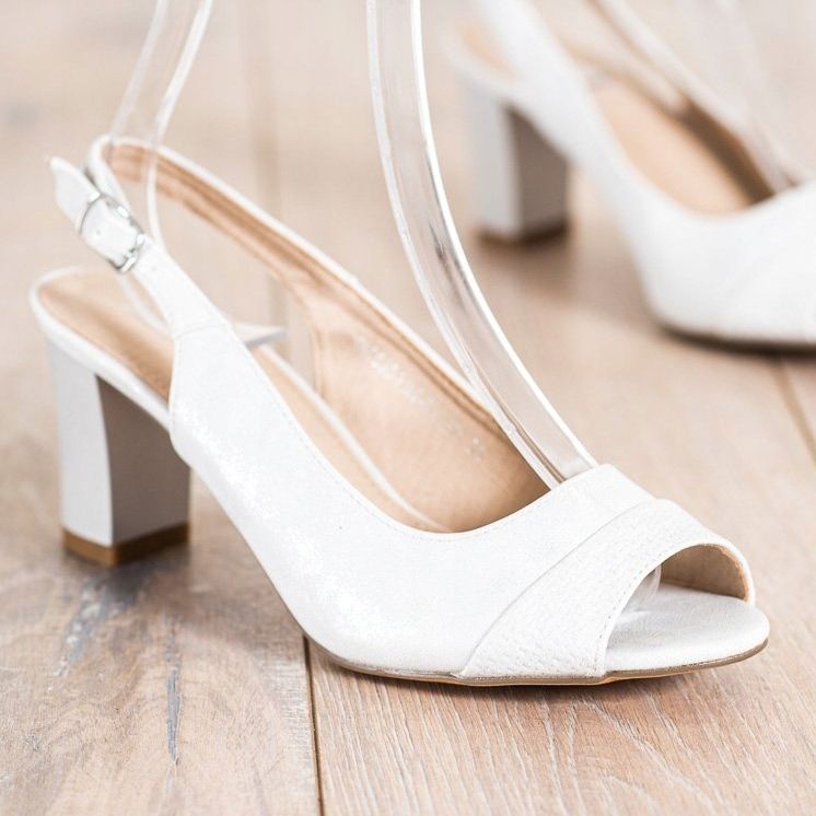 SHELOVET Sandali eleganti con tacco alto bianca 1