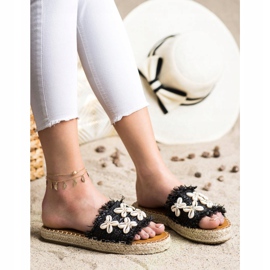 Seastar Espadrillas, Infradito Intrecciate Con Conchiglie beige nero 1
