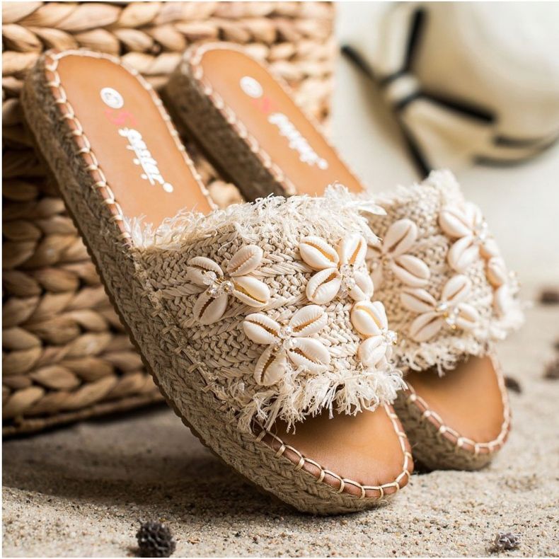 Seastar Espadrillas, Infradito Intrecciate Con Conchiglie beige 1