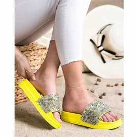 Seastar Ciabatte di cristallo alla moda d'argento giallo 1