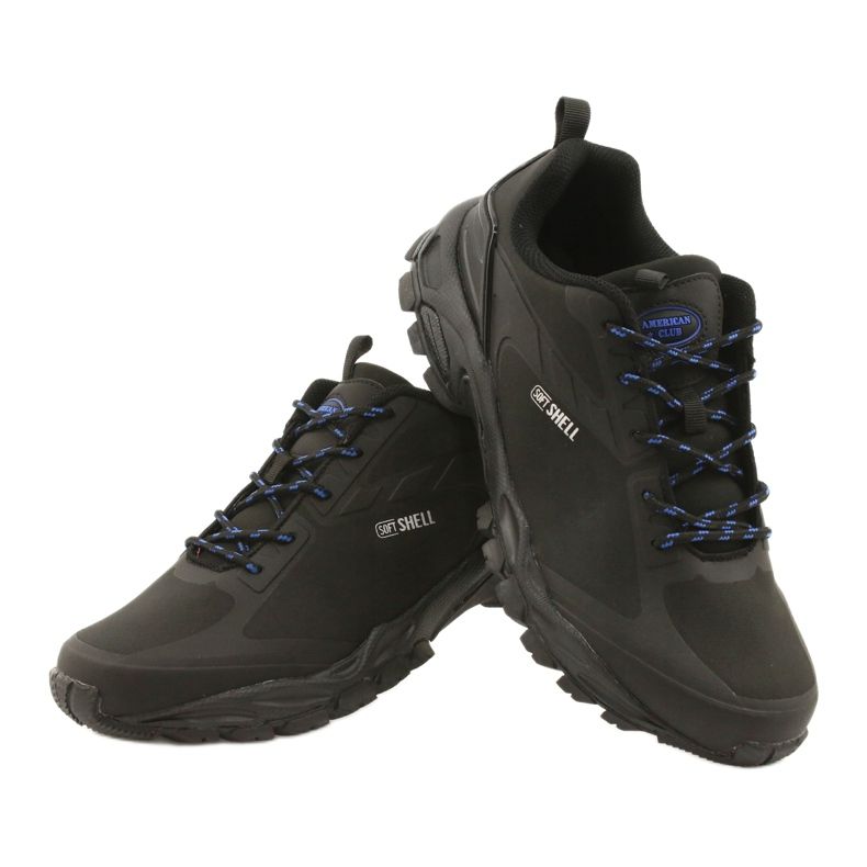 American Club Scarpe sportive allacciate ADI American soft-shell impermeabile HL17 nero blu 3