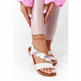 Sandali in Pelle Vinceza 21-17117 Bianco e Argento 2