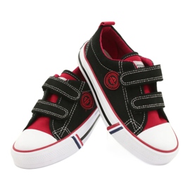 American Children's American Club LH62 Sneaker nere con velcro nero 3