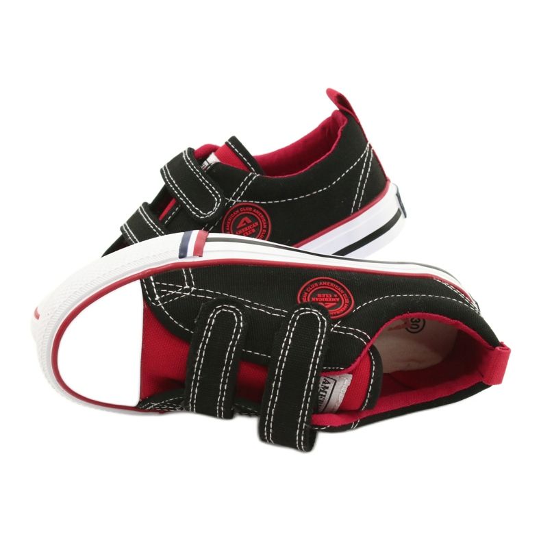 American Children's American Club LH62 Sneaker nere con velcro nero 4