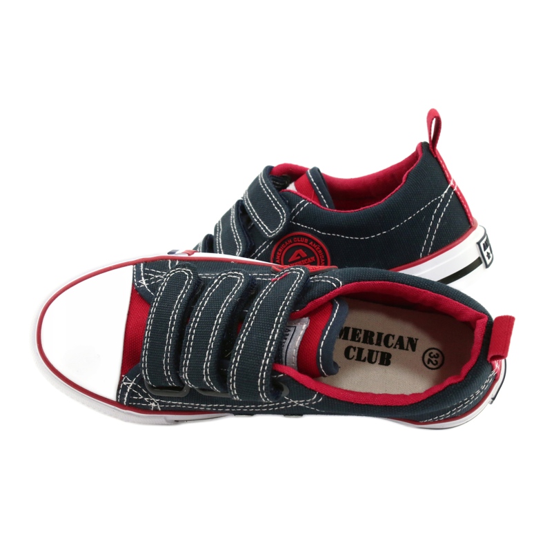 Scarpe da ginnastica con velcro per bambini American Club LH61 Blu marino 4