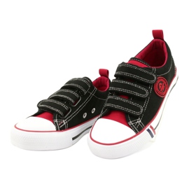 Sneakers Bambini Americane Con Velcro American Club LH61 Nero-Rosso 1