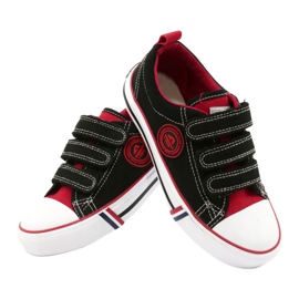 Sneakers Bambini Americane Con Velcro American Club LH61 Nero-Rosso 3