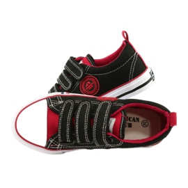 Sneakers Bambini Americane Con Velcro American Club LH61 Nero-Rosso 4