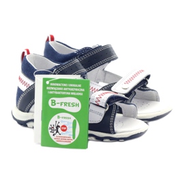 Sandali in pelle per velcro 81824 bartek blu/rosso 5