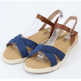 Sandali donna blu navy 1031-15 Blu marrone 1