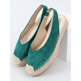 Espadrillas verdi con tacco aperto M-518 Green verde 1