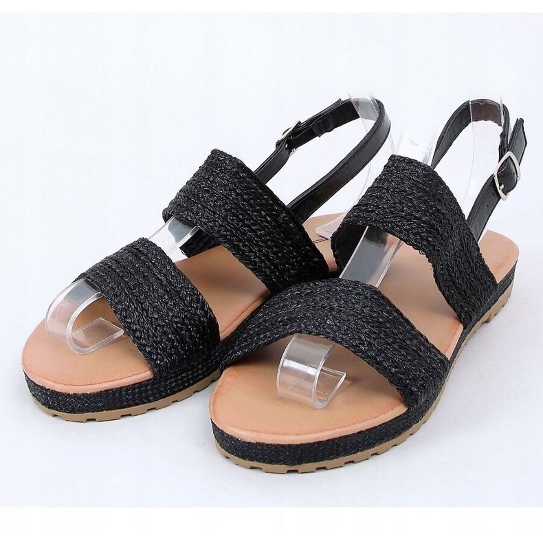 Nero WL1593 Sandali intrecciati neri 1