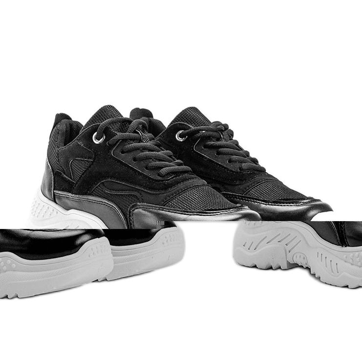 Sneakers nere con suola spessa Kail nero 1