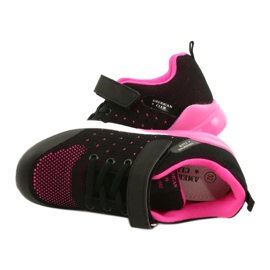 American Club Scarpe sportive da ragazza con velcro RL11 Nere / Rosa nero 4