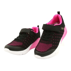 American Club Scarpe sportive da ragazza con velcro RL11 Nere / Rosa nero 1