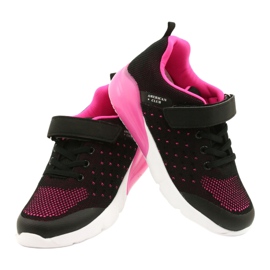 American Club Scarpe sportive da ragazza con velcro RL11 Nere / Rosa nero 3