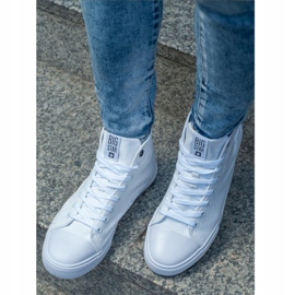 Sneakers alte classiche da uomo Big Star FF174551 bianche bianco 2