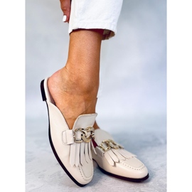 T501 Mocassino beige beige con catena 1