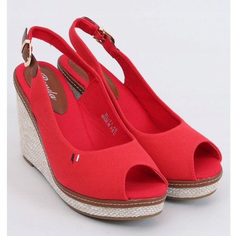 Sandali rossi con zeppa BL-71 Red rosso 1