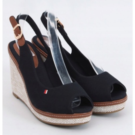 Sandali neri su zeppe BL-71 Black nero 1