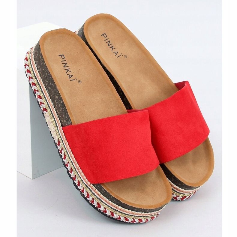 Ciabatte rosse in sughero LS015 Red rosso 1
