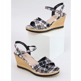 Nero Sandali neri a quadri A89937 Nero 1