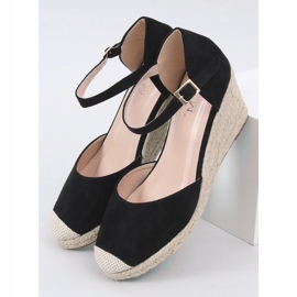Espadrillas nere su zeppe 77-199 Black nero 1