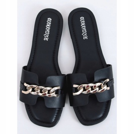 Nero HY23-01 Pantofole nere con catena 1