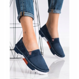 ARTIKER Slip in pelle sulla piattaforma blu navy blu 2