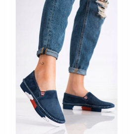 ARTIKER Slip in pelle sulla piattaforma blu navy blu 1