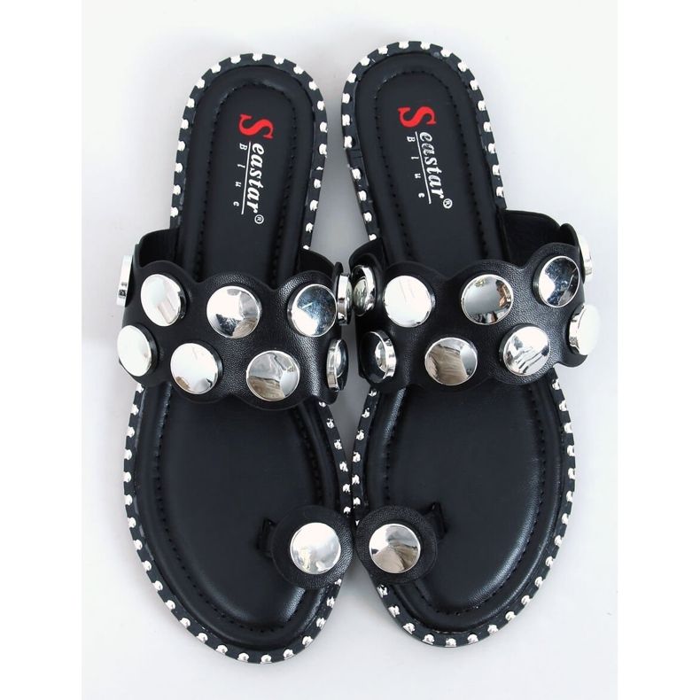 Black SK78P Infradito nere nero argento 1