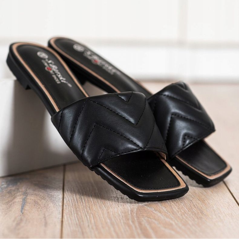 S. BARSKI Ciabatte trapuntate S.BARSKI nero 1