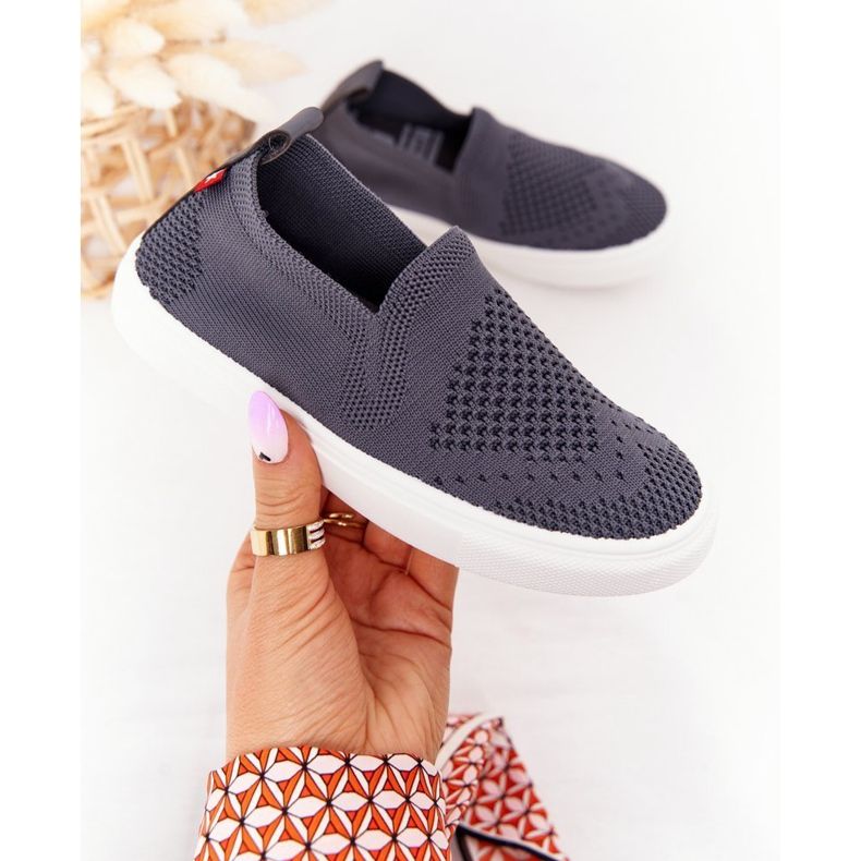 Sneakers Slip-On Big Star per bambini HH374104 grigie Slip-On grigio 1