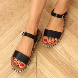 TH005 Sandali espadrillas neri nero 1