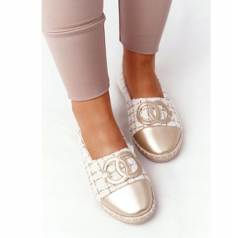 EVE Eleganti espadrillas dorate da donna Be My Love beige 1