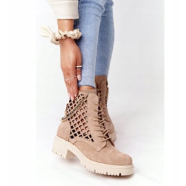 Stivali traforati Workery Lewski Shoes 3030-0 Sand marrone 2