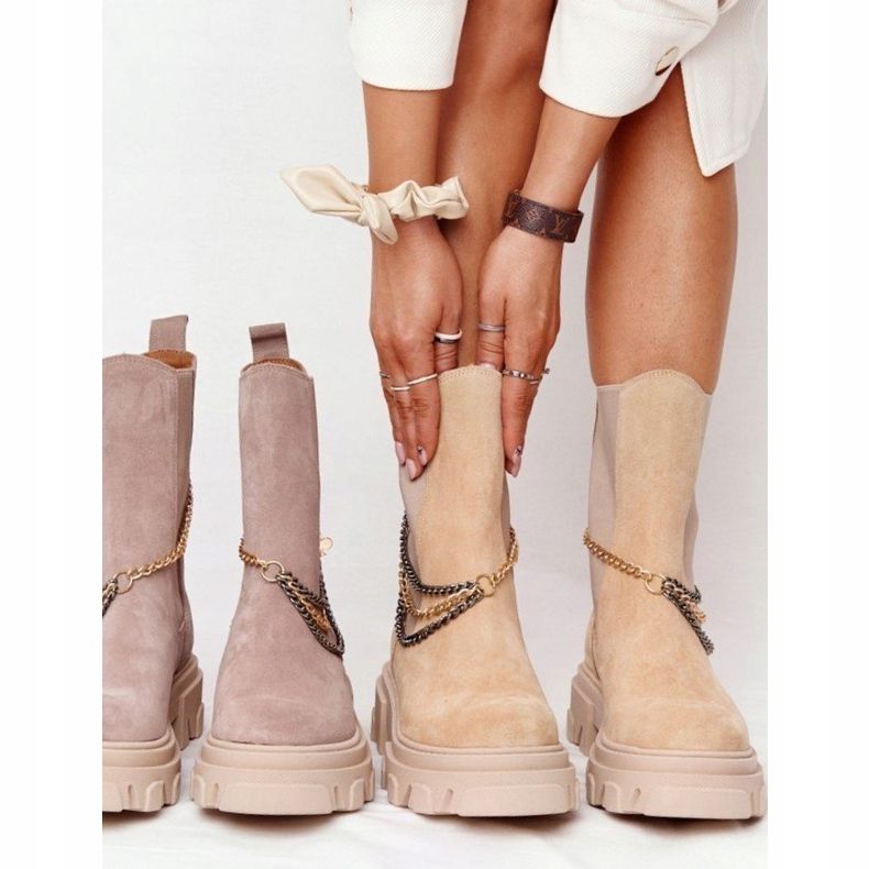 Lewski Shoes Scarpe Sztyblety Workery Lewski in pelle scamosciata 2998-0 Sand beige multicolore 1