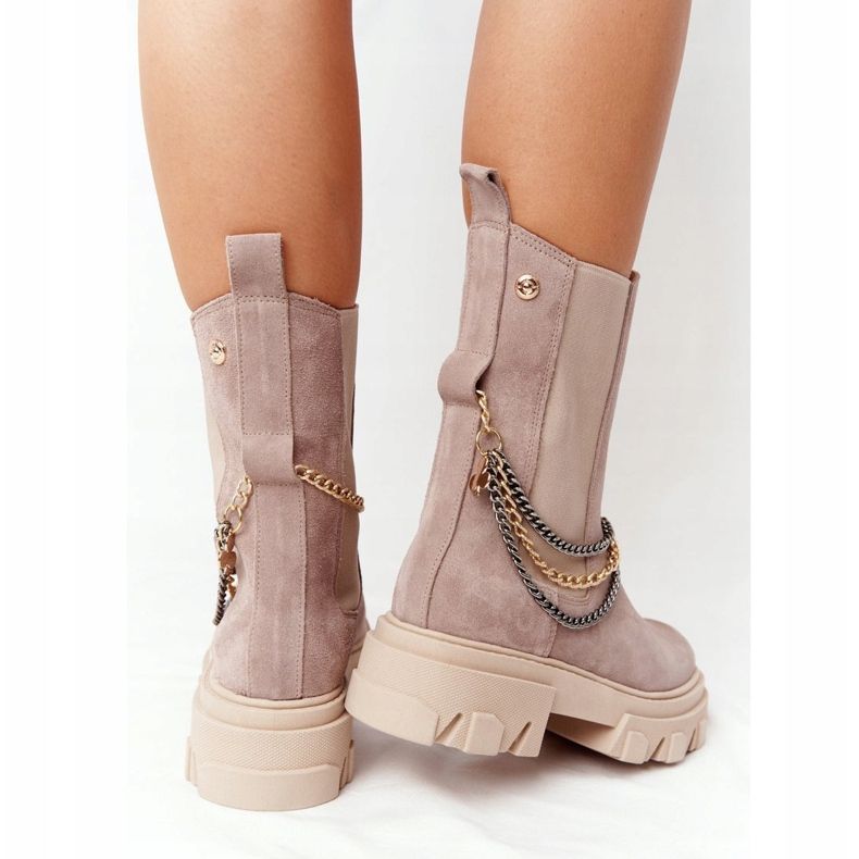 Stivaletti Chelsea in pelle scamosciata Workery Lewski Shoes 2998-0 Beige 2