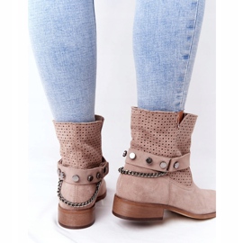 Stivali primaverili traforati Lewski Shoes 2905-0 Beige 1