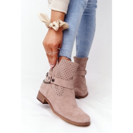 Stivali primaverili traforati Lewski Shoes 2905-0 Beige 2
